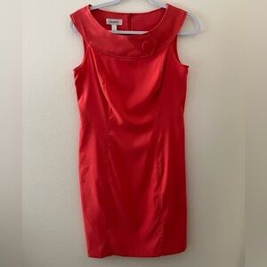 Dress Barn Soft Orange Sleeveless Fitted Dress Size 10